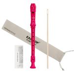 EAST TOP Soprano Recorder for Kids Beginners, 8 Hole Plastic German Fingering Flute Recorder 3 Piece with Cleaning stick, Cotton pouch, Fingering Chart, Colorful box (Hot Pink)
