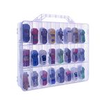 KISLANE Double Sided Toy Car Storage Case for 48 Hot Wheels, Matchbox Cars, Mini Toys, Small Dolls, Portable Transparent Storage Case for Hot Wheels, Matchbox Cars with 48 Compartments, Case Only