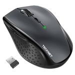 TECKNET Bluetooth Mouse, 2.4GHz Wireless Mouse with Tri-Mode (BT 5.0/3.0+2.4G), 4800DPI Full Size Cordless Mouse for Laptop, Optical Mouse for Computer Windows/macOS/Linux