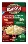 Idahoan Instant Mashed Potatoes, Buttery Homestyle and Roasted Garlic 1 Box with 4 of Each Kind