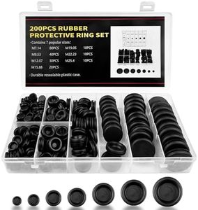 Lectorias 200 Pezzi Passacavi in Gomma, 7 Taglie Passacavo Gomma, Tappi in Gomma per Fori Passacavi, Gommini Passacavo, Passacavo in Gomma per Cavi Elettrici, per Proteggere Fili, Spine e Cavi (Nero)