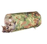 Lightweight Collapsible 2-Way Pet Cat Tunnel with Funny Bell and Dangling Fluffy Ball, Interactive Maze House Toy for Cat,Small Rabbits,Kittens,Puppy, Ferrets, Guinea Pig (2 way, Camouflage)