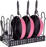 NILKANTH_SHOPPERS Metal Iron Adjustable Heavy Duty Multipurpose Pan and Pot Tawa Rack Holder Stand Shelf Organiser (Black, Medium)