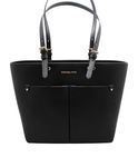Michael Kors handbag for women Jet set travel shoulder bag tote bag (Black leather)