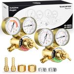 ARCCAPTAIN Small Oxygen Acetylene Regulator Set, CGA 540 and CGA 200 Fit Outlet Thread 9/16"-18 Hose B-Size and 1/4" Hose