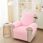 Highdi Plush Recliner Chair Cover for Electric Chair with Adjustable Elastic Straps, Super Soft Warm Faux Rabbit Fur Armchair Cover Non-slip Sofa Slipcover Furniture Protector (55x200cm,Pink)