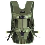 PetBonus Pet Front Dog Carrier Backpack, Adjustable Dog Backpack Carrier, Legs Out Easy-fit Dog Front Carrier for Small Medium Dogs, Hands Free Travel Bag for Hiking, Camping (Army Green, M)