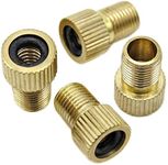 Bike Bits Brass Presta Valve Adapter - Convert Presta to Schrader - French/UK to US - Inflate Tire Using Standard Pump or Air Compressor (4 Pack)