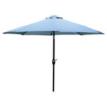 SG 2.7m Garden Parasol Umbrella Sun Shade Water Repellent Polyester UV 30+180 GSM Umbrella Easy To Open And Close Crank Handle And Tilt Waterproof UV Protection Parasol For Outdoor Beach