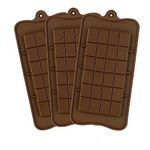 3 Pcs Silicone Break-Apart Chocolate Moulds Candy Molds, Brown Chocolate Bar Molds Non-Stick Reusable DIY Baking Molds Candy Protein & Energy Bar Molds Fudge Moulds Sweet Moulds Ice Tray Moulds