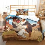 MingSheng Sheepdog3D Printed Quilt Cover Soft Zipper 3Pcs ﻿ And Pillowcases Microfiber for Newlywed Couple Single（135x200cm）