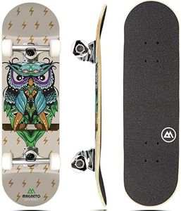 Magneto Complete Skateboard | Maple Wood | ABEC 5 Bearings | Double Kick Concave Deck | Kids Skateboard Cruiser Skateboard | Skateboards for Beginners, Teens & Adults (Free Stickers Included)