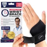 Doctor Developed Wrist Supports - Relief for carpal tunnel, wrist injuries, arthritis, hand support, wrist braces, wrist strap with Doctor Handbook (Single)