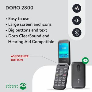 Doro 2800 Unlocked 4G Mobile Phone – Graphite