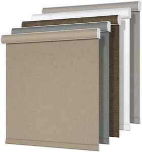 HOTSOON Blackout Roller Shades for Windows,Cordless,Pull Down Roller Blinds,Thermal Insulated Linen Fabric UV Protection,Window Shades Blinds for Home,Door,Easy to Install,Blackout-Beige,Customize Now