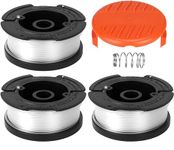 CKCSHI 3pcs Spool Trimmer Spool & Line Compatible with Black Decker Replace AF-100 ST5530-GB GLC3630L20-GB STC1820PC-GB BESTA530-GB BESTA525-GB (With 1 Cap,1 Spring)