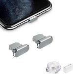 DClub Lightning Protective Cap for iPhone 14 13 12 Mini Pro Max, Dustproof Plug, Compatible with iPhone 11 X Xs Max Xr 8 7 6S 6 Plus Pro 5s SE, iPad Mini Airpod Dust Prevention. (Silver)