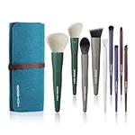 EIGSHOW 9 Pcs Makeup Brush Set, Travle Makeup Brushes Premium Synthetic Foundation Powder Concealers Eye Shadows Makeup Brush Set, 5 Colors with Pouch, Cute & Portable