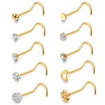 BodyBonita 25pcs Stainless Steel&Acrylic 16G Labret Monroe Lip Rings CZ Tragus Forward Helix Cartilage Earrings Studs Ear Piercing Jewelry for Women Men