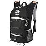 Wuzfully Bike Backpack for Men Women Lightweight Breathable Waterproof Rucksack for Cycling Hiking Outdoor Sports,25L Black