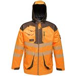 Regatta TRA340LA7BV Tactical Hi-Vis Parka Jacket, Size Large, Orange/Grey