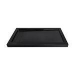 CKB 60 in.L x 32 in.W Trench Side Shower Base, Including Polished 304 Stainless Steel Linear Drain Cover, Flat Surface, Matching Extra alminium Flanges on 3 Sides, Black