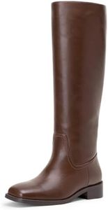 Vepose Women's Chocolate Tall Square Toe Riding Boots, Size 6.5, 9509