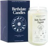 Birthdate Candles, July 28 - Leo Zodiac Scented Candles Birthday Gift - Rosemary, Chamomile & Shea Scent - All-Natural Soy & Coconut Wax, 60-80 Hour Burn Time - Made in USA