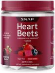 Snap Supplements Heart Beets Chews, Support Healthy Blood Pressure, Blood Flow and Heart Health with Beet Root Extract and COQ10, Mixed Berry, 60 Soft Chews