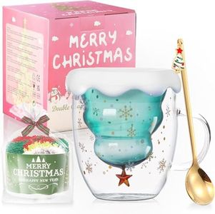 Cute Mugs Christmas Coffee Mug, Tea Cup, Milk Cup Glasses Double Wall Insulated Glasses Espresso Cup, Christmas Mug for Women,Men,Kid, Best Office and Personal Gifts