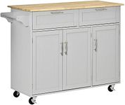 HOMCOM Rolling Kitchen Island, Kitc
