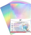 Holographic Card A4 Silver Rainbow Card Metallic Holographic Paper Thick 210gsm Card Shiny Rainbow Silvered Sheets Foil Activity Craft Scrapbooking Cardstock With Iridescent Shimmer Finish (10 Sheets)