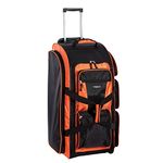 Travelers Club Xpedition 30 Inch Multi-Pocket Upright Rolling Duffel Bag, Bright Orange, 30" Suitcase, Xpedition 30 Inch Multi-pocket Upright Rolling Duffel Bag