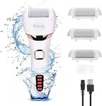 Electric Feet Callus Remover USB Rechargeable Wolady Professional Portable Electronic Foot File Pedicure Foot Tool Pedi Feet Care with 3 Coarse Roller Heads 2 Speeds