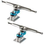 Sector 9 Gullwing Sidewinder II Longboard/Skateboard Trucks Set of 2 (Silver/Blue/Silver, 9" Axle)