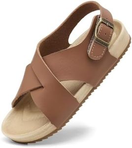 Cubufly Kids Sandals Cross Strappy Open Toe Plat Girl Boy Summer Shoes for Indoor and Outdoor Use Toddler/Little Kid/Big Kid
