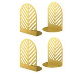 QiMing Leaf Bookends for Books,2 Pair Metal Book Holders for Office Shelves Adults & Kids Gift