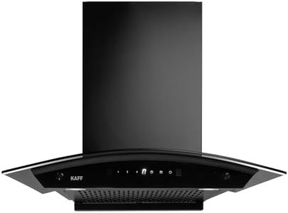 KAFF K-Series KEC 60A Filterless Auto-Clean Kitchen Chimney, 60 CM, Curved Glass,1450 m3/hr Suction, Touch & Motion Sensor, 2 Years Comprehensive Warranty and Lifetime on Motor (Black)