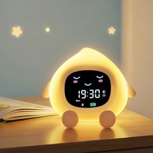 ORIA Kids Alarm Clock, Clock with Night Lights, 9-Color, 6 Sounds, Dual Alarm, Toddler Sleep Training Clock for Kid, Children