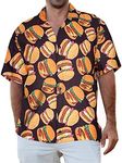 Men's Food Hamburger Print Short Sl