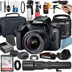 Canon EOS 4000D / Rebel T100 DSLR Camera with EF-S 18-55mm + 500mm Preset Manual Focus Lens + SanDisk 32GB Card + Tripod + Case + ZeeTech Accessory Bundle