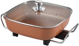 TODO 1500W Electric Frying Pan Skillet Golden Ceramic Coating Multi Function Cooker