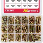 YEEZET 245PCS Grade 8.8 M6 M8 M10 Heavy Duty Flanged Bolts and Nuts Kit, Metric Flanged Hex Screws Nuts Includes 15 Most Common Sizes