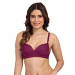 Joomie Heavily Padded Bra| Push-up Bra| Non-Wired/Wire-Free| T-Shirt Bra (J-71570-MG-1PC-38C) Magenta