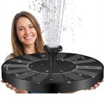 Drumstone (𝐒𝐩𝐞𝐜𝐢𝐚𝐥 𝟏𝟓 𝐘𝐞𝐚𝐫𝐬 𝐖𝐚𝐫𝐫𝐚𝐧𝐭𝐲) Solar Bird Bath Fountain Pump with 5 Spray Nozzles, Floating Solar Water Fountain for Bird Baths, Garden Ponds, Outdoor Water Features