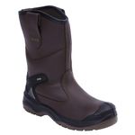 Apache Men's Rigger Boot AP305 | Brown Size 9 UK | Waterproof and Breathable | Steel Toe Cap and Midsole Protection | Padded Ankle and TPU Heel Guard