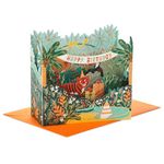 Hallmark Kids Birthday Card, 3D and Pop Up, Jungle Design, Daughter, Son, Sister, Green, Gold