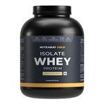 Nutrabay Gold 100% Whey Protein Isolate with Digestive Enzymes - 25g Protein, 5.8g BCAA, 4.3g Glutamic Acid - 2Kg, Vanilla Ice Cream