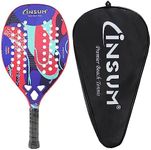 INSUM Beach Tennis Racket Carbon Fiber Surface with Sand Grit Print, Lightweight EVA Soft Racquet, with Cover Bag for Carry