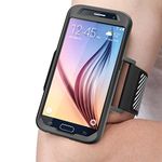 Galaxy S6 Armband, SUPCASE Easy Fitting Sport Running Armband with Premium Flexible Case Combo for Samsung Galaxy S6 (Black)